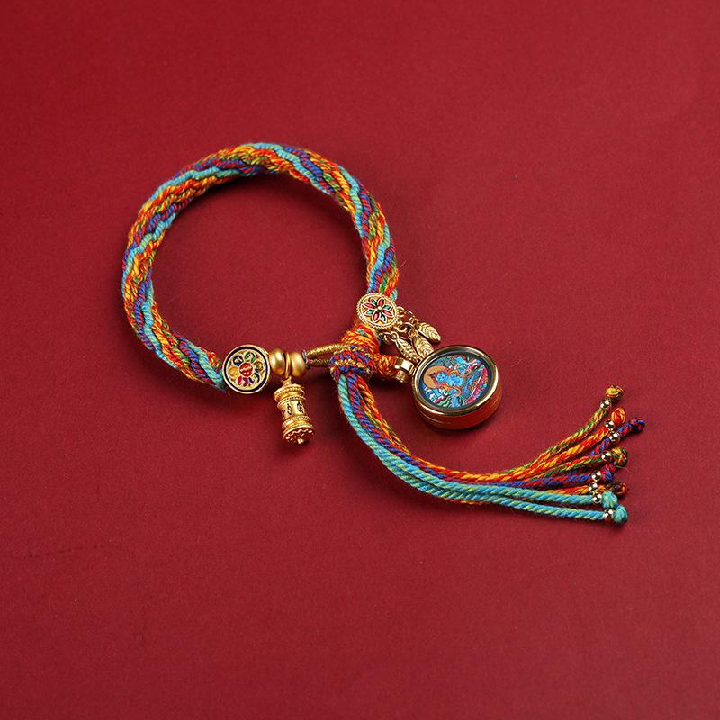 Tibetan Zodiac Guardian Bracelet: Handmade Woven Buddha Hand Rope for Women