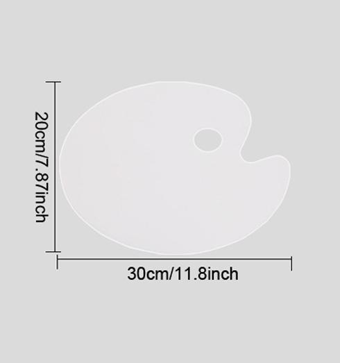 Acrylic White/Clear Artist Paint Tray Palette Color Mixing Painting Tool Oval Paint Pallet For School Artistic Supplies Makeup