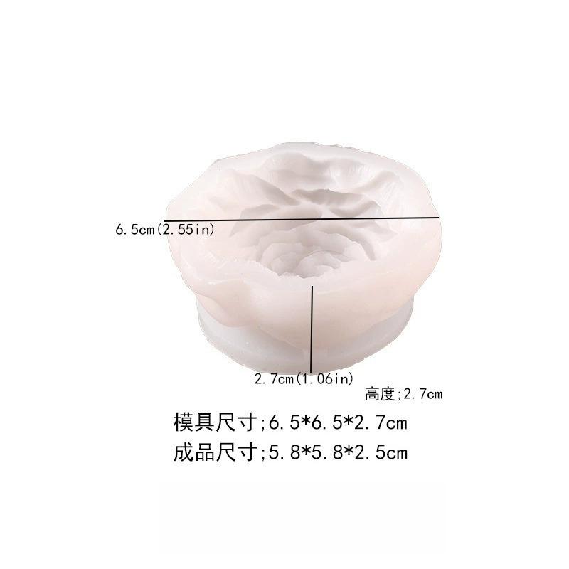 Neue 3D Rose Blume Pfingstrose Silikon Kerzenformen DIY Blume Kerze Gips Harz Seife Schokoladenherstellung Form Valentinstagsgeschenk
