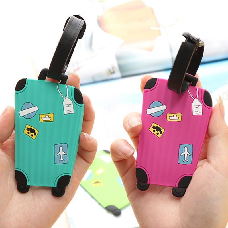 Novelty Strong Luggage Tag Pvc Silicone Letter Suitcase Name Address Id Tag Holiday Travel Handbag Label Suitcase Accessories