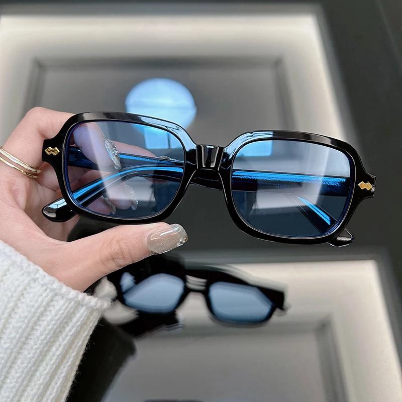 Vintage Square Sunglasses Women Luxury Brand Designer Sun Glasses Male Classic Shades Small Frame Yellow