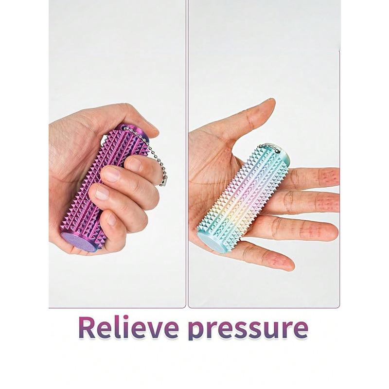 Adult Stress Relief Toy, Portable 3D Printed Breathable Keychain Pendant, 3D Printed Gradient Color Massage Roller, Used For Stress Relief