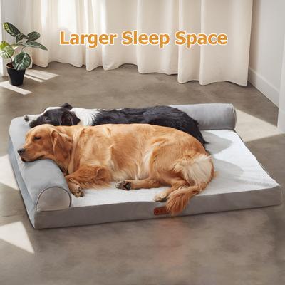 Cama de cachorro para cães grandes, à prova d'água, espuma de memória, almofada de sofá, canil para animais de estimação, quente, removível, lavável, antiderrapante