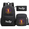 Wednesday Inspired Teen School Backpack Set 3pcs Oxford Fabric Dual Shoulder Bag Boys Girls Street Style