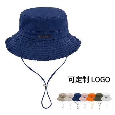 Factory Direct Sales Ins Rough Edge Metal Letters Big Eaves Fisherman Hat Children Summer Shade Outdoor Mountaineering Hat