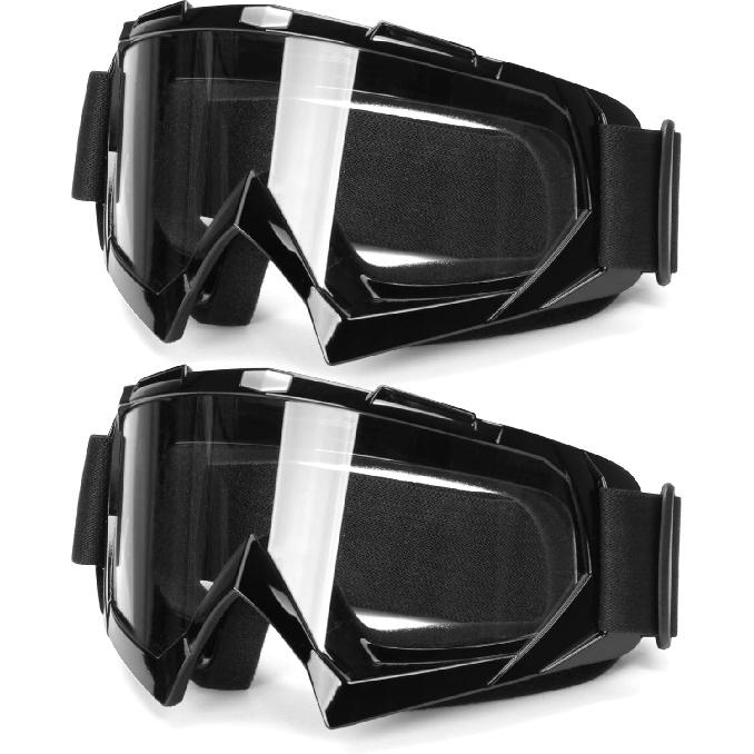 ATV Googles, Dirt Bike Goggles for Men Women, UV 400 Anti-Scratch Fog Dustproof for Adults Youth Kids чёрный