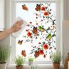 Blumen Schmetterling Vogel Fensteraufkleber, Selbstklebender Statischer Glassticker für Wohnzimmer Dekoration, Rückstandsfrei Abnehmbare Wandkunst