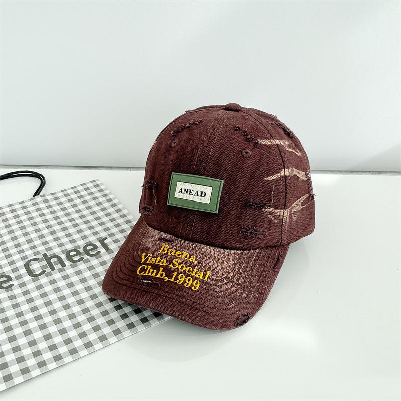 New Soft Top Letter Splicing Baseball Hat for Women Casual Spring and Summer Korean Version Versatile Wide Hat Brim Baseball Hat for Men