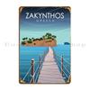 Zakynthos Griechenland Griechische Insel Reise Poster Metallschild Club Party Druck Wohnzimmer Club Retro Blechschild Poster