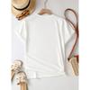 European Size Single-Piece Women'S Short Sleeve T-Shirt | Trendy Art Cat and Dog Print, Breathable High-Stretch Crew Neck
