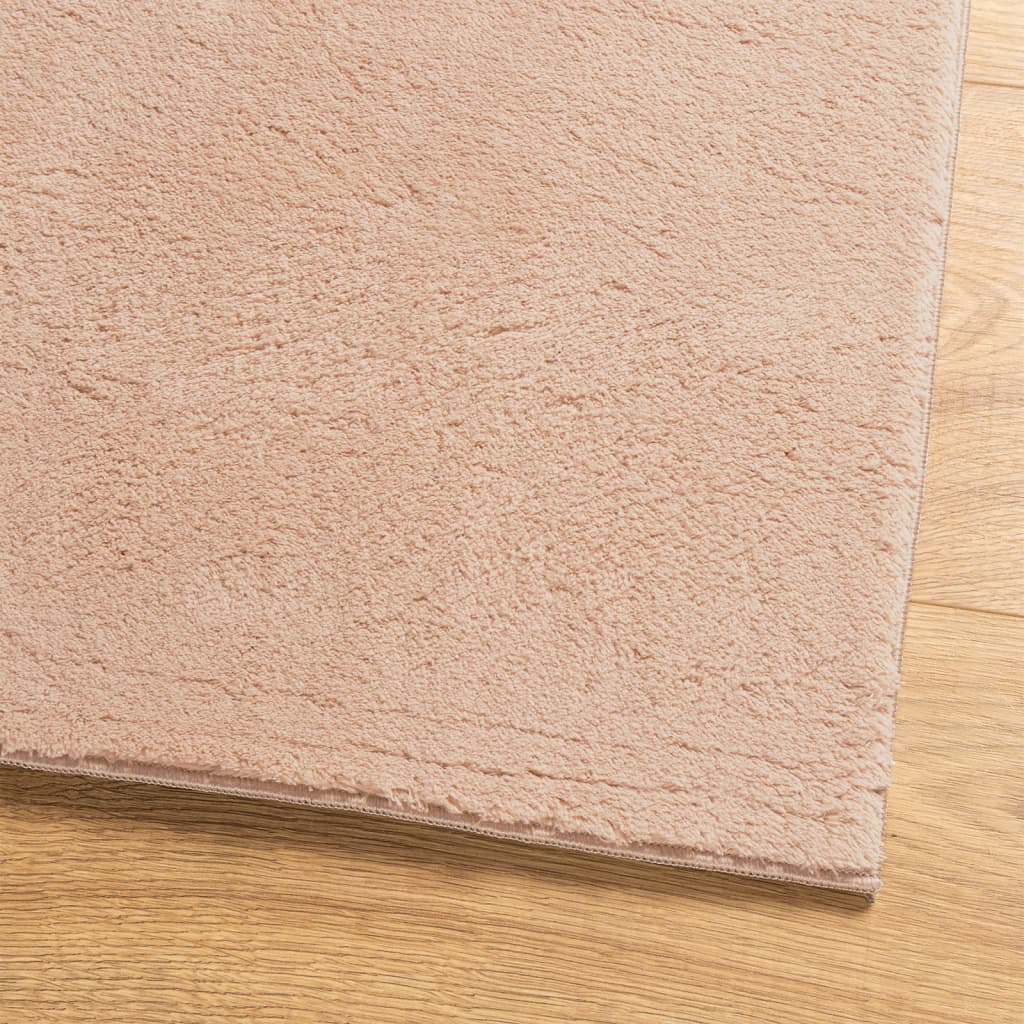 HUARTE Rug Short Pile Soft and Washable Light Pink 200 X 200 Cm