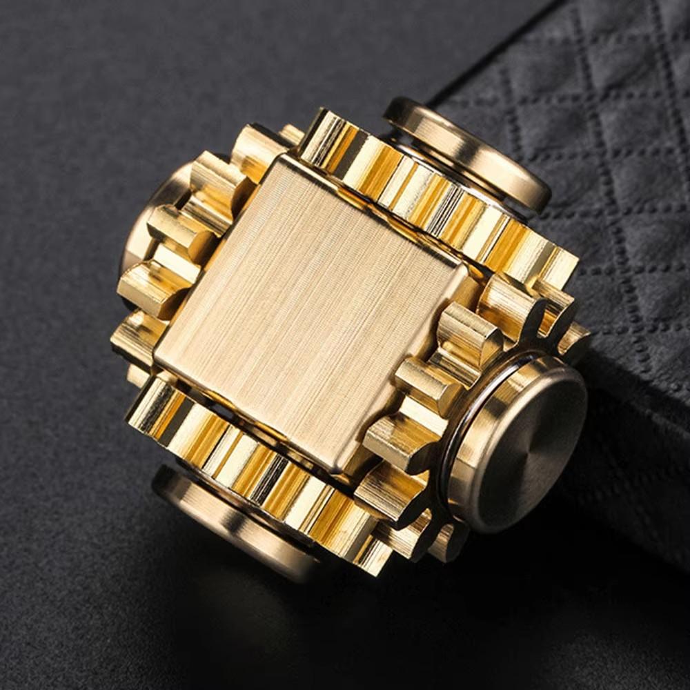 Lure Mechanical Gear Fingertip Gyroscope Copper Fidget Nine Tooth Linkage EDC Metal Alloy Rotor Focusing Decompression Toys