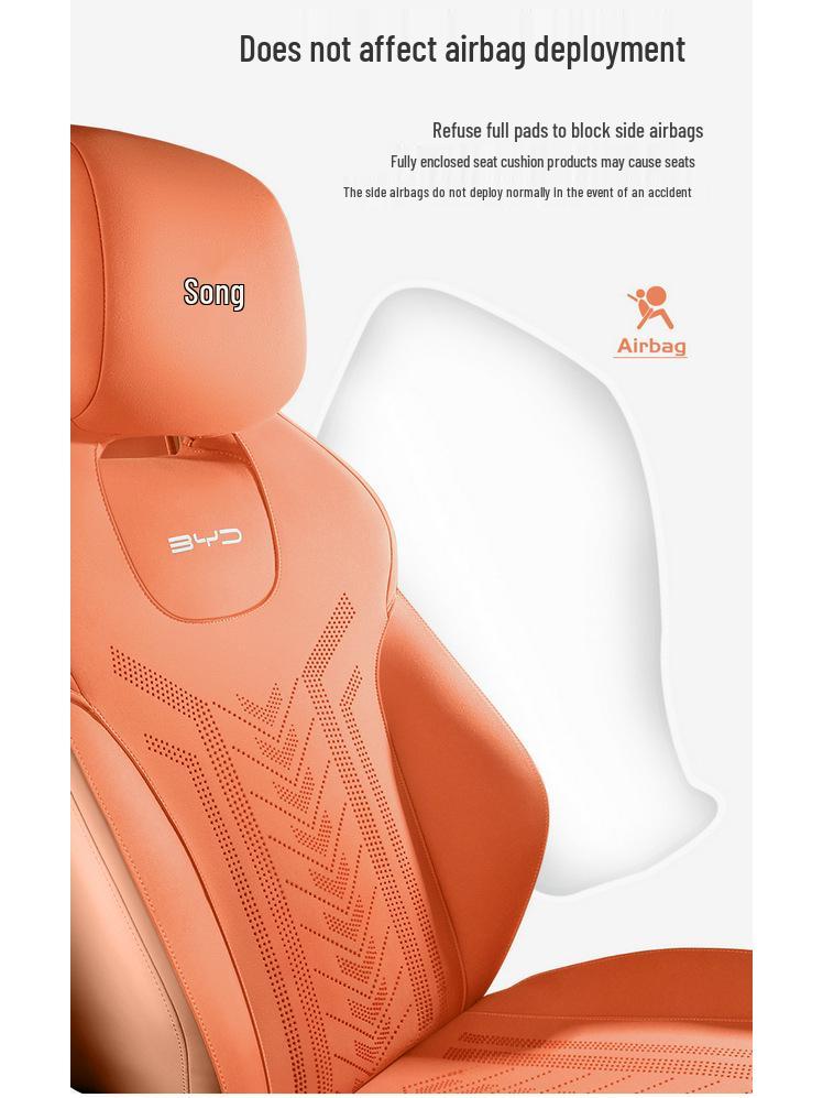 BYD Song L Universal Ventilated Seat Cushion: Four-Season, Semi-Enclosed, Breathable, Sports Minimalist Design