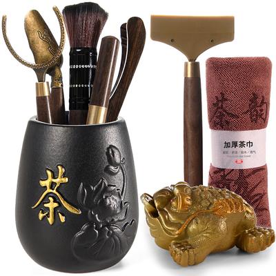 Six Gentlemen Black Sandalwood Tea Ceremony Retro 6-piece Kung Fu Tea Set Accessories