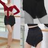 Latin Dance Practice Skirt With Detachable Fringe Hip Scarf Stretch Polyester Stage Performances Outfit For Women