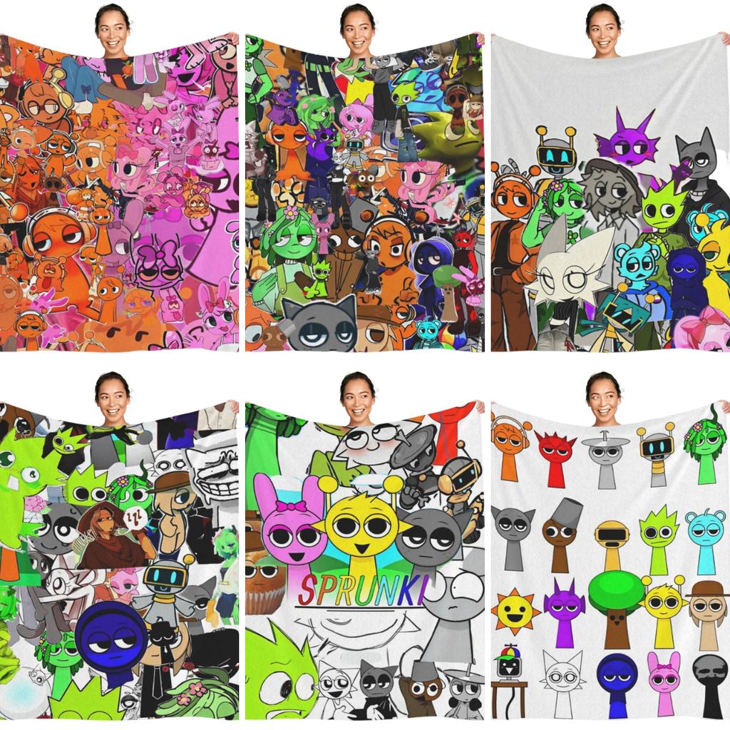 Sprunki Incredibox Game Blankets Airplane Travel Flannel Throw Blanket For Outdoor Warm Soft Design Quality Bedspread Gift