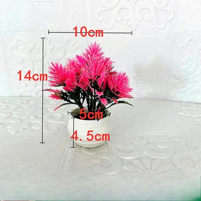 Plant Potted Plants Home DecorationArtificial Flowers Green Plants Small Ornaments7 Large PineconesStriped POTS Small Bonsai