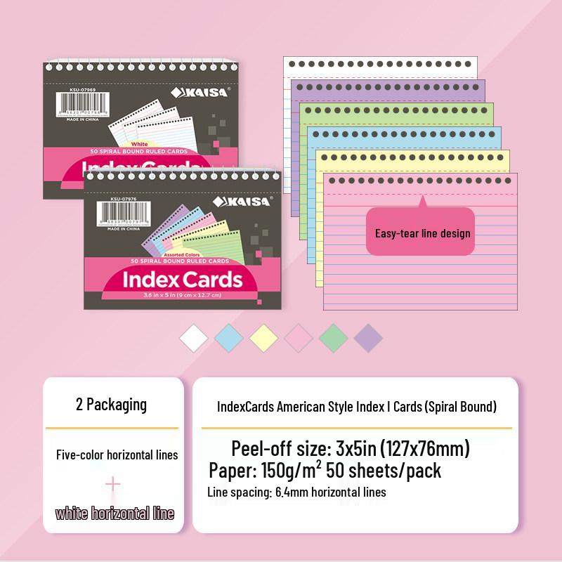 Kaisa Index Cards: Internet Celebrity Sticky Notes for Word Memory & Exam Prep