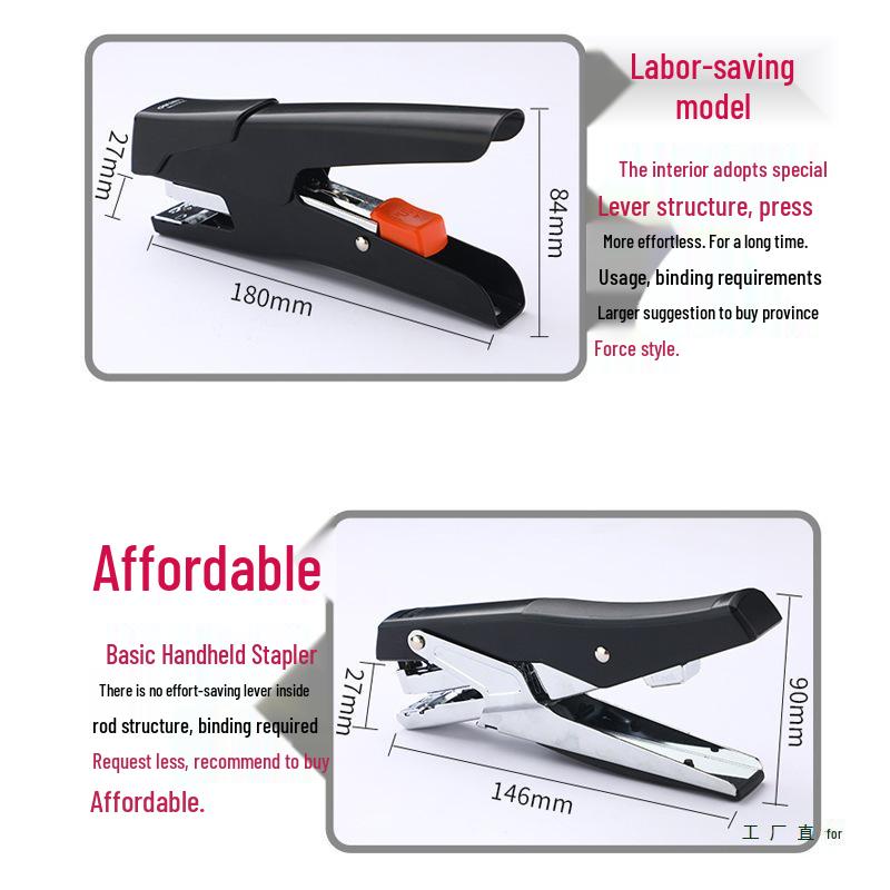 Effort-Saving Handheld Stapler for Office, Students, Thick Books & Binding