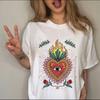 Women TShirt Retro Witch Style TShirt Y2K Aesthetic Casual Loose Fit Top Sun Moon Stars Harajuku Graphic Print Daily Streetwear