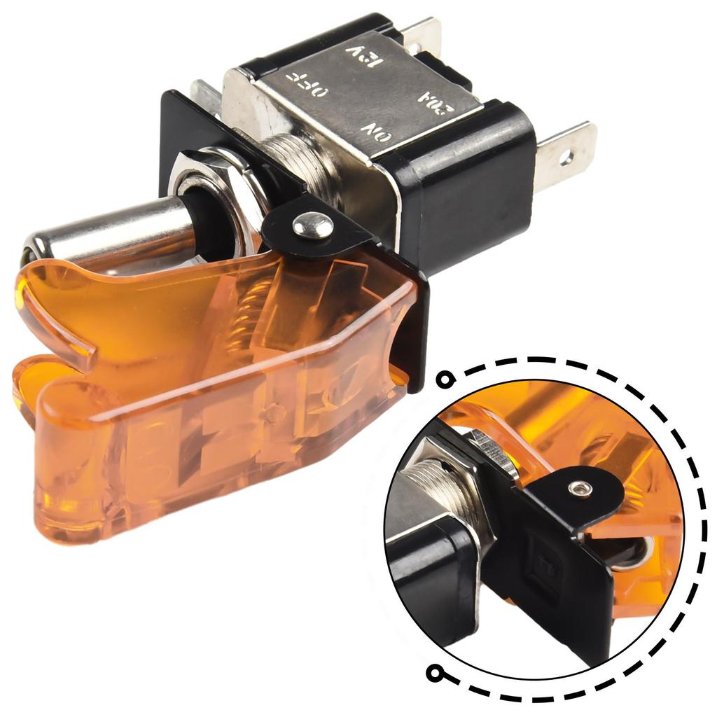 1pc On/Off Toggle Switch ASW-07D LED Light Diaphanous Cover 20A DC12V Replace