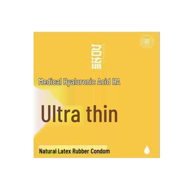 Ultra Thin Ribbed & Lubricated Condoms with Hyaluronic Acid - 10 Pack Adult Sex Toy