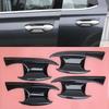 4Pcs/Set Black Carbon Fiber Style Outer Door Handle Trim Bowl Cover Decor ABS Fit for Hyundai Palisade