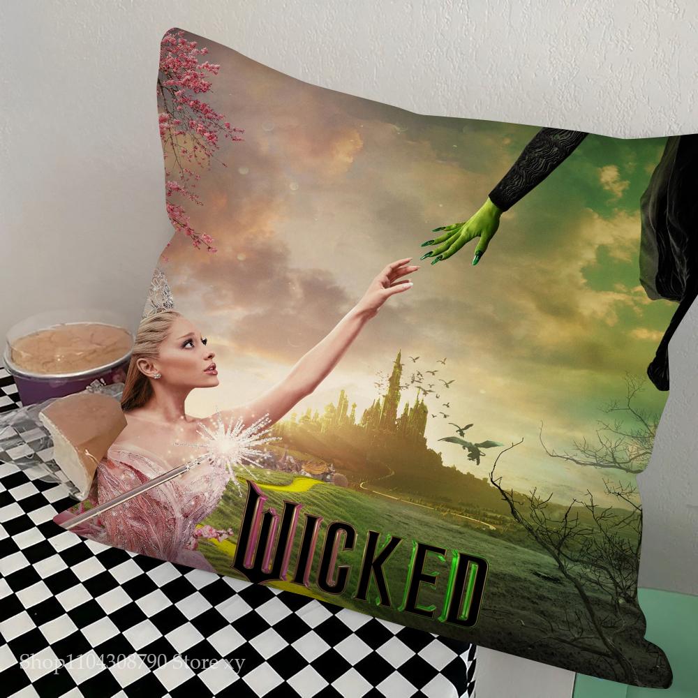 W-Wicked Part One Movie B Pillow Case Square Pillow Bedroom Sofa Leisure Comfort Cushion Car Living Room Home Decoration