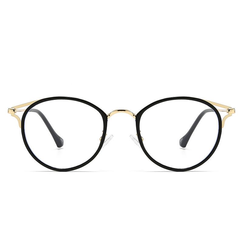 Anti Blue Light Nearsighted Glasses for Women Men Vintage Metal Frame Myopia Prescription Eyeglasses