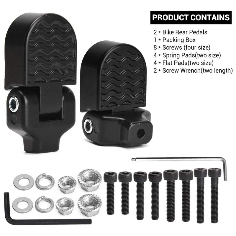 Bicycle Rear Pedals,Footrest Folding Rear for Seat Footrest Pedals for Road MTB