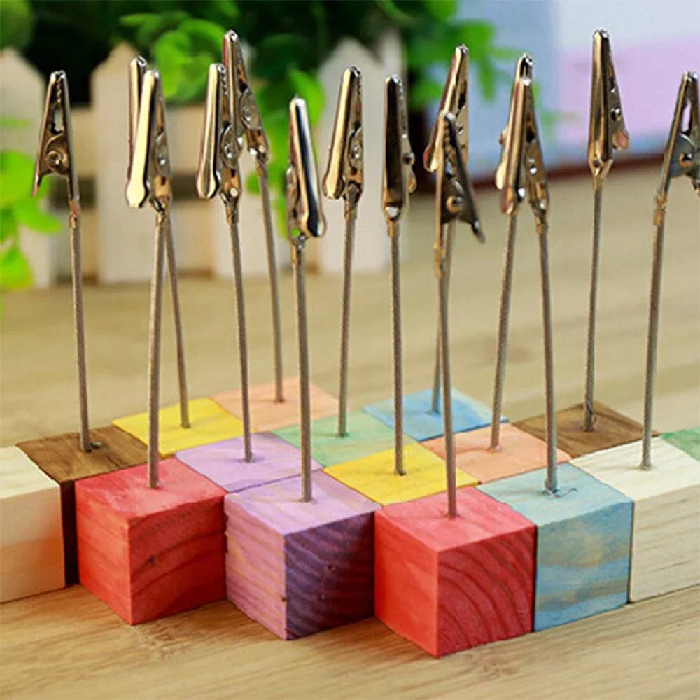 1pc Desktop Pictures Photo Paper Menu Office Memo Holders Stand Message Card Holder Display Clip Carpeta De Mensajes
