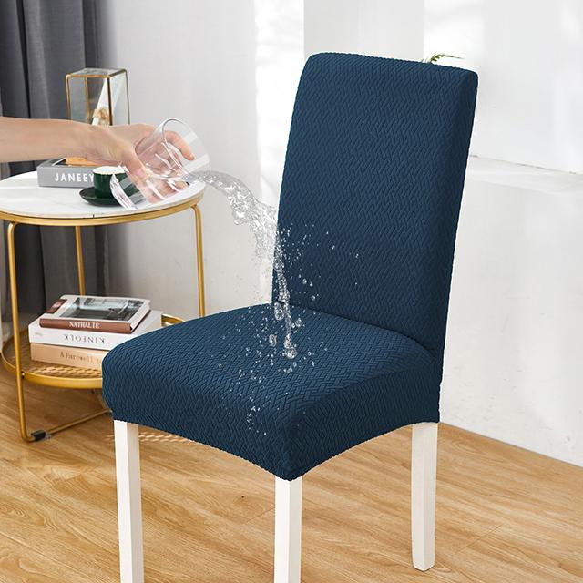 Latest Waterproof Jacquard-Patterned Chair Covers Designed For Dining Room Soft Stretch Slipcover For Dining Washable Removable Chair Protector