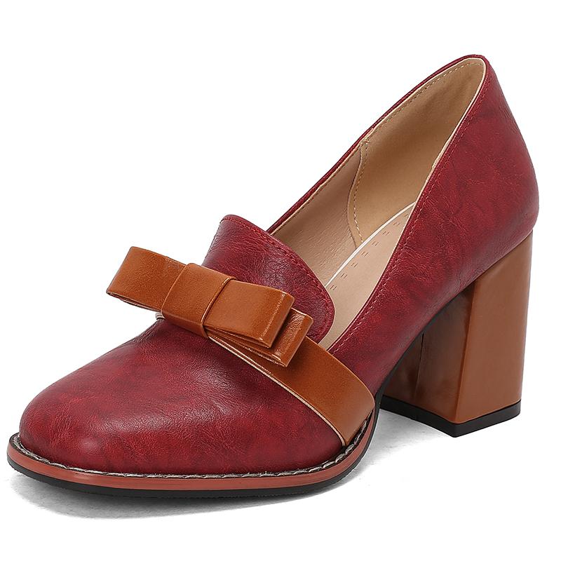 

Женские туфли на высоком каблуке, весна и лето, новые туфли на толстом каблуке, большие размеры, всесезонные, универсальные туфли с низким верхом 48