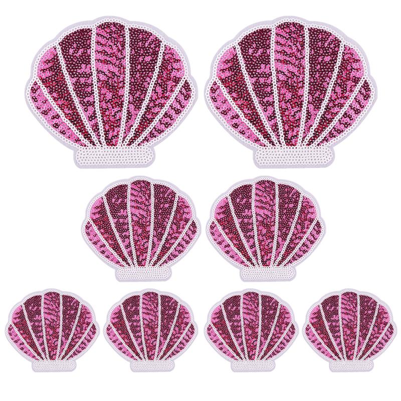 10pcs Cartoon Sequins Watermelon Fruit Drink Embroidered Patches Shells Coconut Trees Patch Clothes Decoration Sew Applique Diy