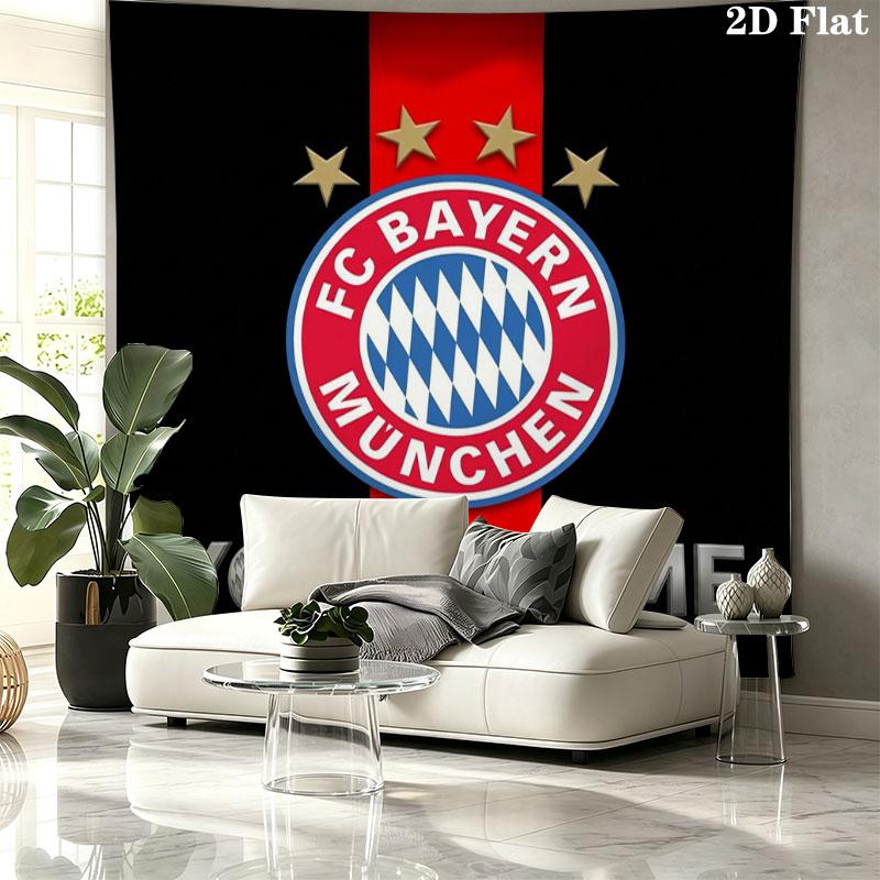 FC Bayern Munchen Custom Name Wall Tapestry Aesthetic Wall Hanging Printed Fabric Blanket Decorative Tapestries for Bedroom Living Room Home Decor