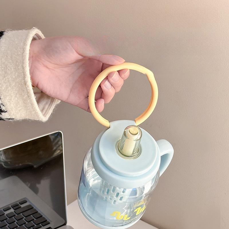 Large Water Cup 900ml Large Water Bottle With Straw Heat-Resistant Hydration Cup Leak-Proof Drinkware Modern For Commuting