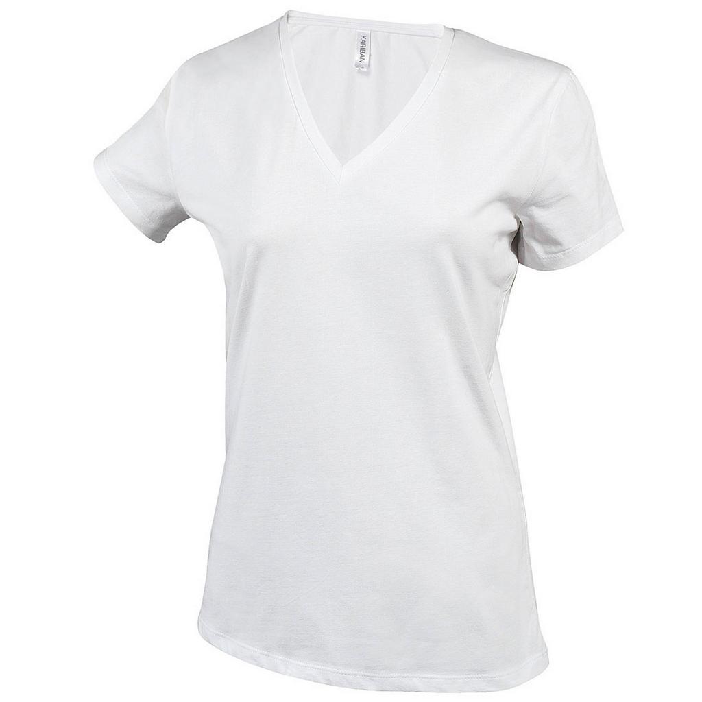 Kariban Womens/Ladies Feminine Fit Short Sleeve V Neck T-Shirt