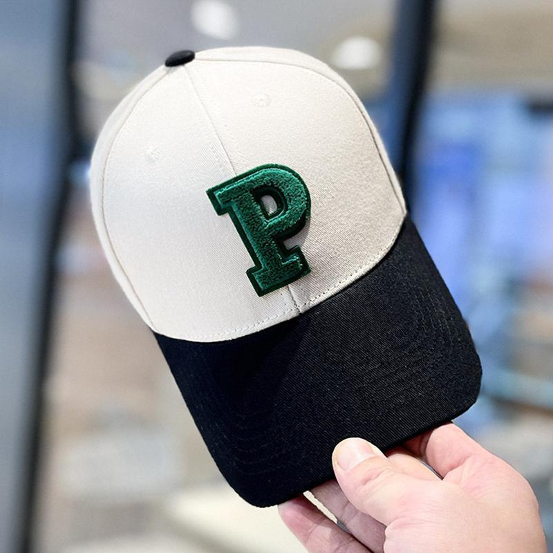 

ins color matching P letter big head circumference cap children s spring and autumn fashion versatile face small sunshade baseball cap (55-61cm) Adjustable