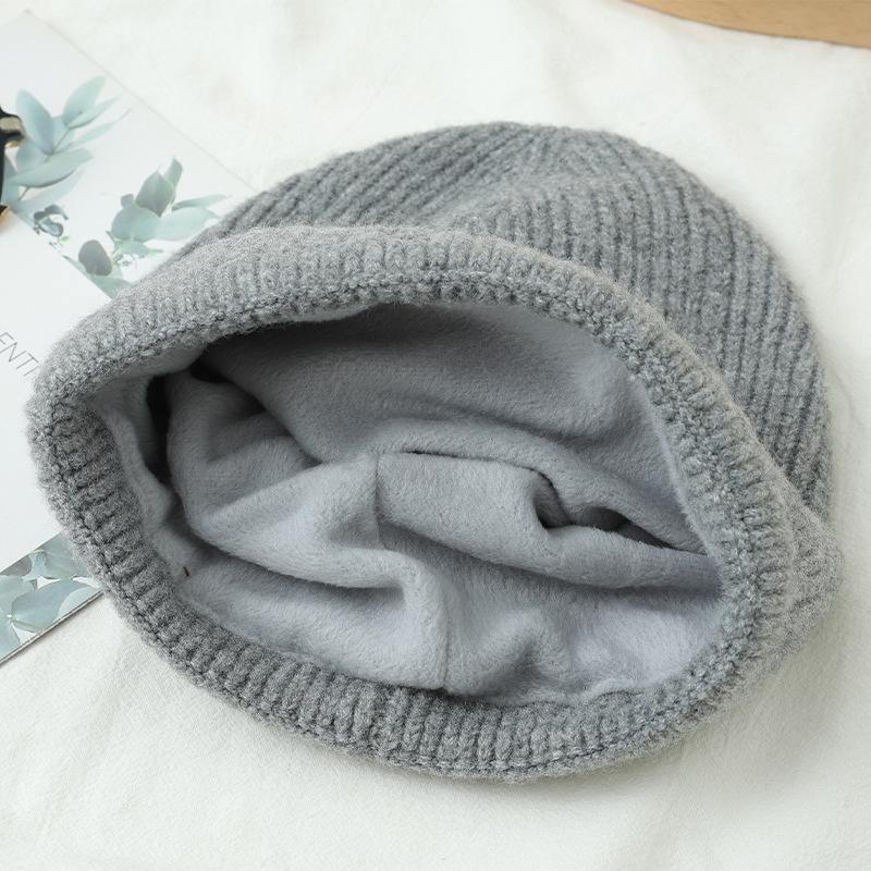 Men's Hat Outdoor Cold Proof Scarf Warm Proof Suit Autumn and Winter Riding Versatile Knitted Cold Hat Retro Pile Hat Trendy