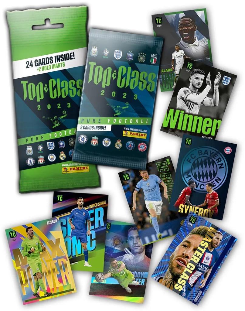 Top Class 2023 Box 10 Sachets Fat Pack 240 Cards 20 Football Holo Cards