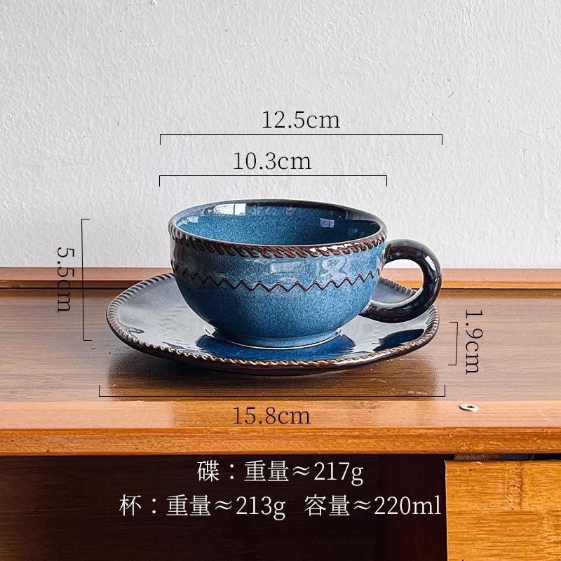 Retro Kiln Change Coffee Cup Saucer Home Cafe Latte Latte Flower Cup Afternoon Tea Cup Coffee Cup Light Luxury High Sense