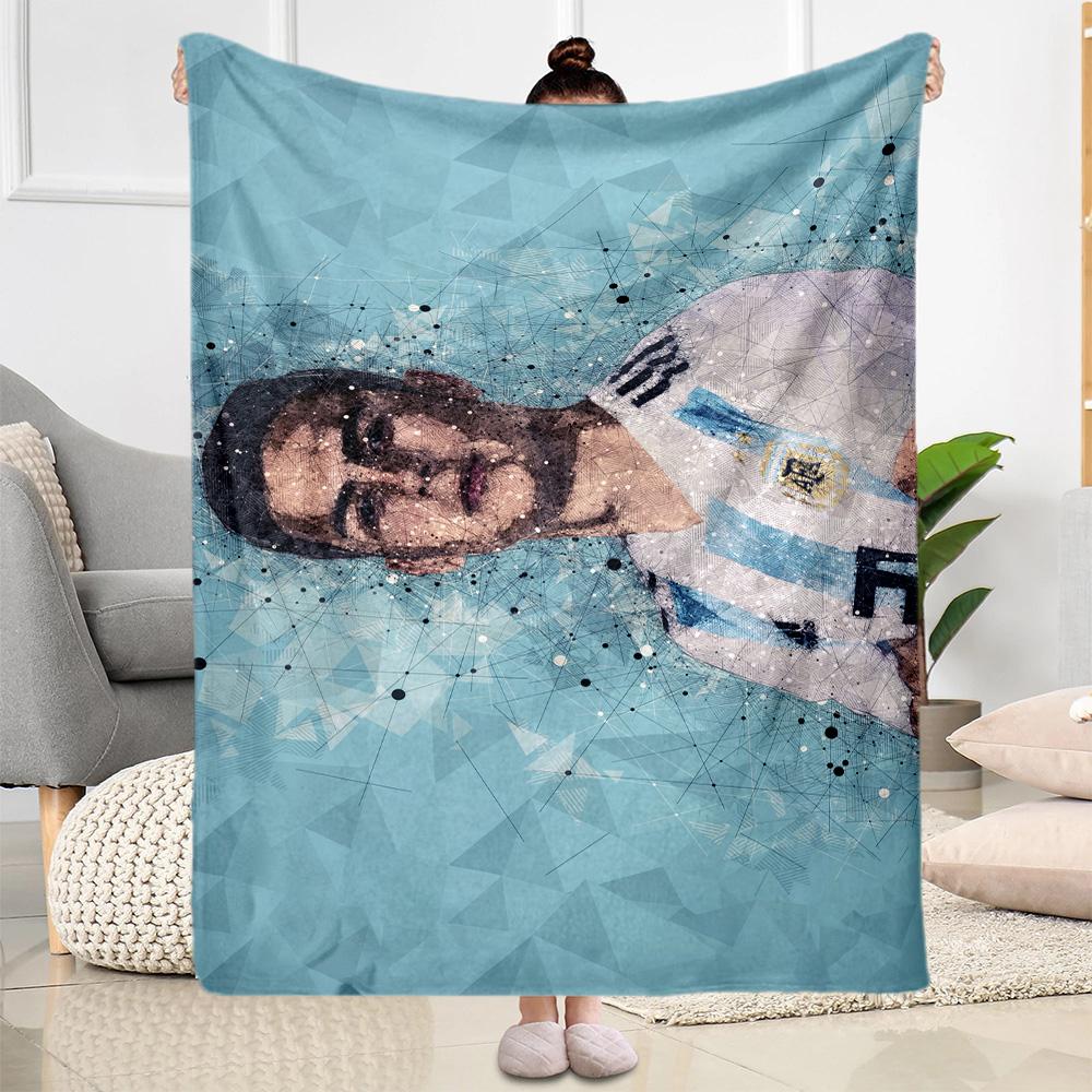 Dynamic Soccer Celebration Blanket Comfortable Perfect for Bedding Sofa Office All-Season Use Modern Best Holiday Gift for Friends Family