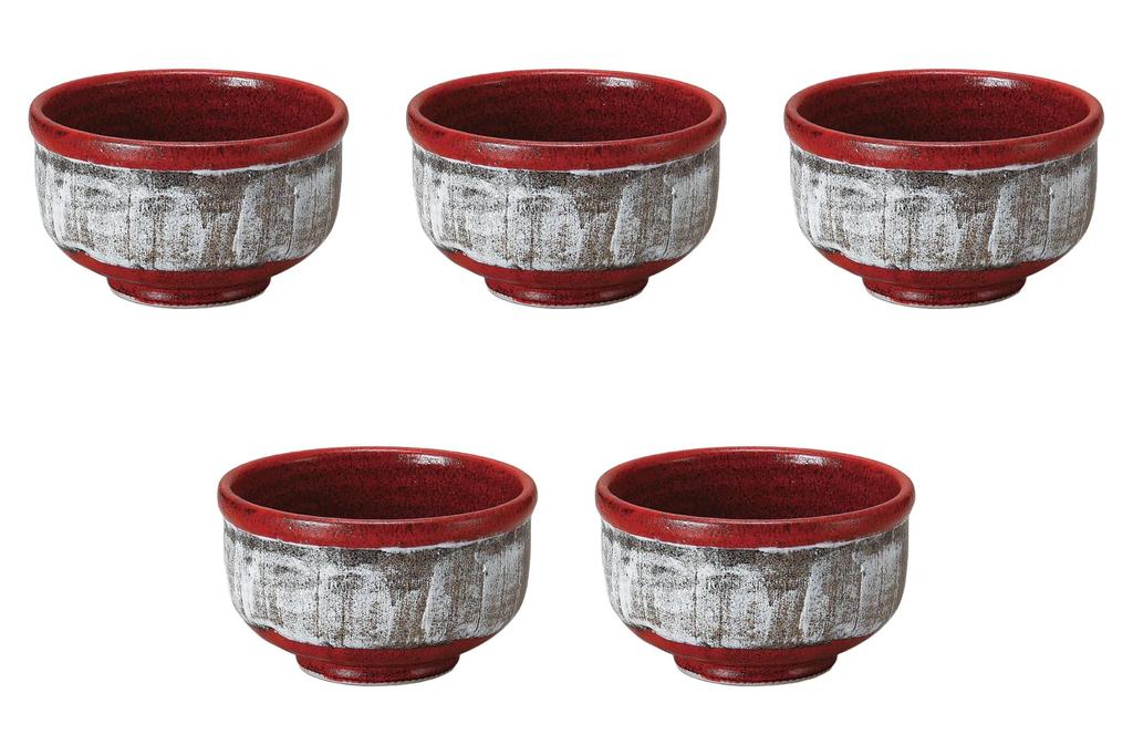 Set of 5 Crystal Magna Deep Bowls x Bowl Series Setomonohonpo Hand-Pressed 5.5cm [16.6 10cm]