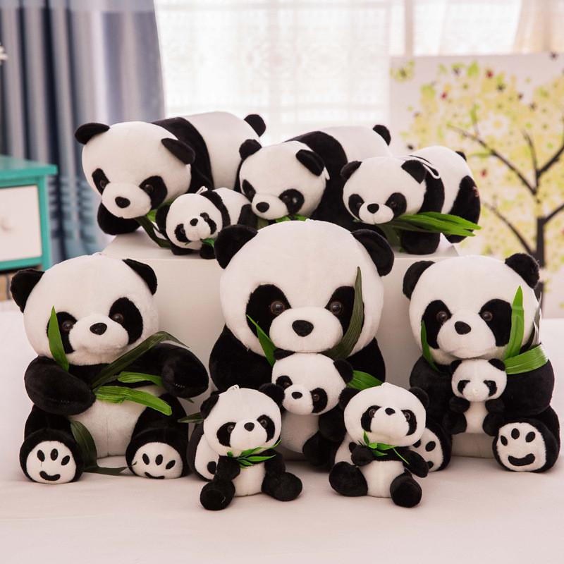 Adorable Miniature Panda Plush Toy Soft Stuffed Animal Cuddly Black White Doll