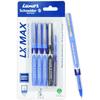 Luxor Schneider Lx-Max Needle Tip Pack Of 4 Pens | 3 Blue Pens+1 Black Pen+ 1 Blue Refill | Best Pen For Students