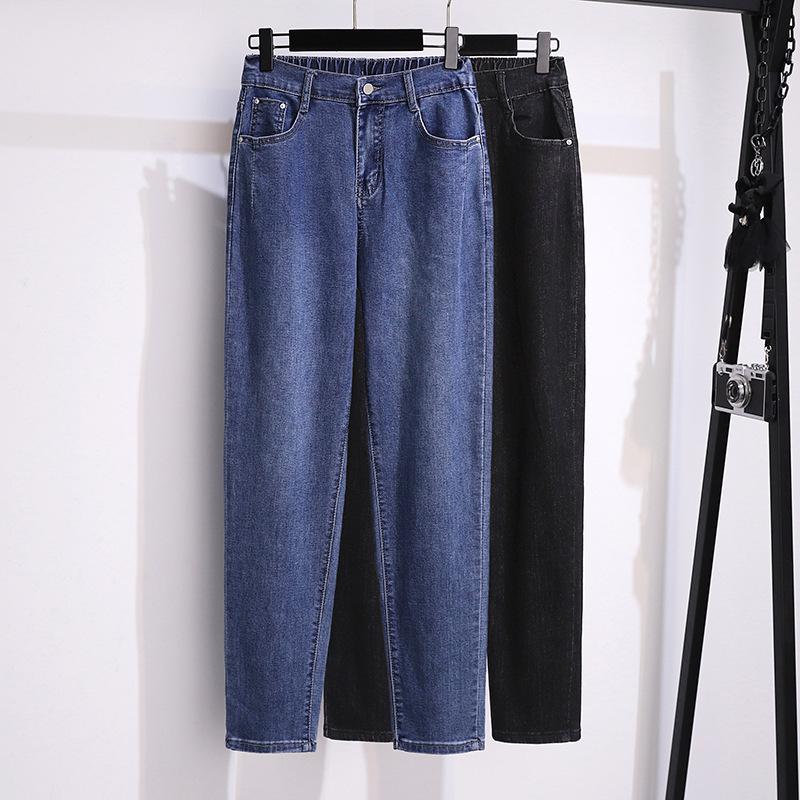 

Plus Size High Waist Denim Slimming Dad Pants - Casual and Loose Fit for Women 6XL