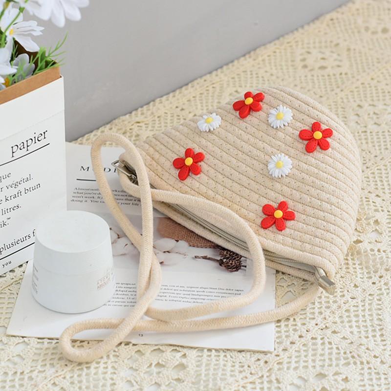 Cute Straw Woven Bag Fashionable Internet Celebrity Female One-shoulder Cross-body Women's Ins Trendy Small Backpack