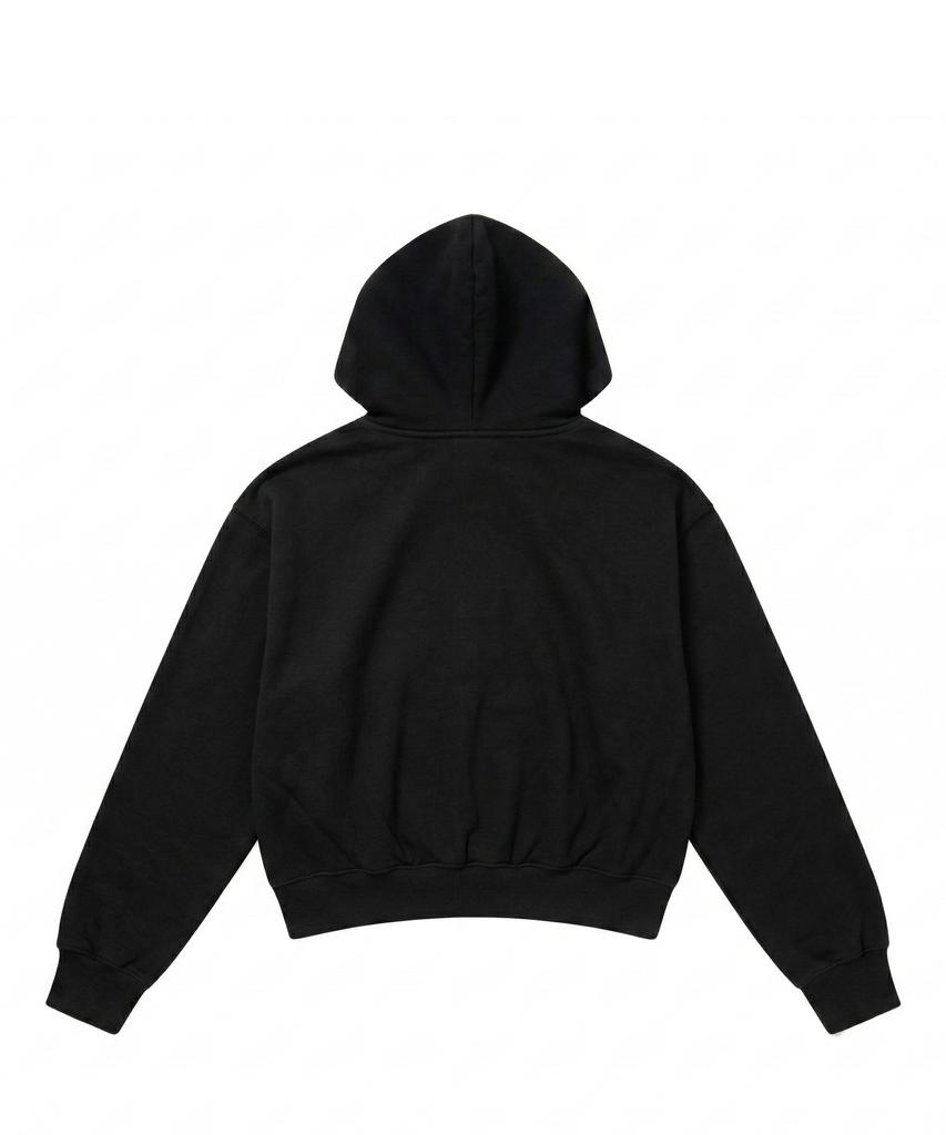 Noming [2Pack] Loose Fit Crop Easy 2-Way Zip-Up Hoodie (3 Colors)