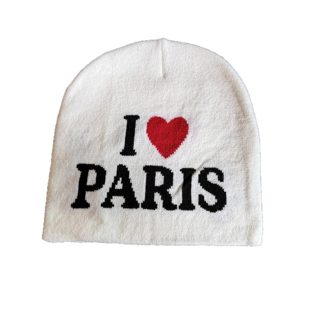 Unisex Block Color Heart Letter Knitted Hat For Fall And Winter Use Outdoor