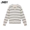 2026 Spring Loose Fit V-Neck Striped Cotton Knit Sweater